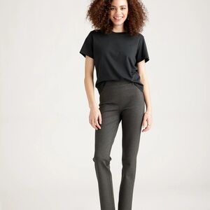 Charcoal Ultra-Stretch Ponte Straight Leg Pants by Quince